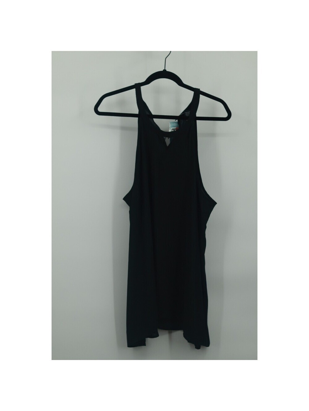NWT Torrid Plus Size 2 Black Halter Blouse Mesh Sleeveless Top Keyhole Cutout
